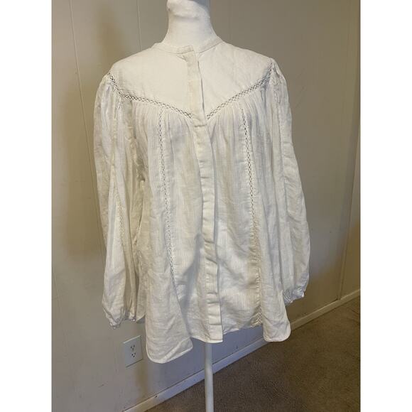 Isabel Marant Etoile Leonard Quiet Luxury White Crochet Blouse Top 38 M - Picture 5 of 11